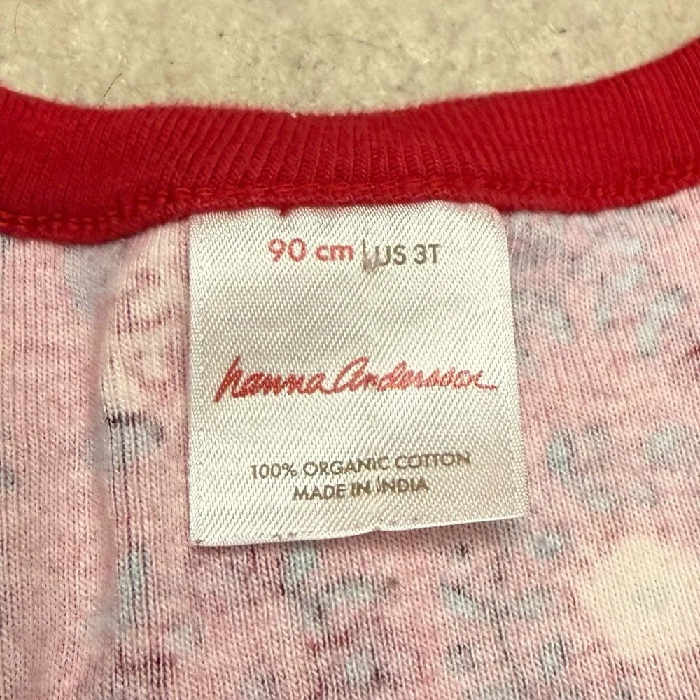 HANNA ANDERSON 100% Organic Cotton Red Floral Casual Comfy Longsleeve Play Dress